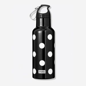 VICTORIA'S SECRET PINK Black and White Polka Dot Water Bottle.